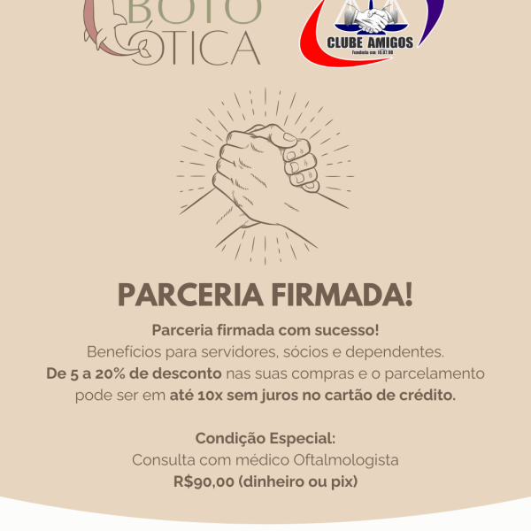 Boto Ótica: nova parceria do Clube Amigos