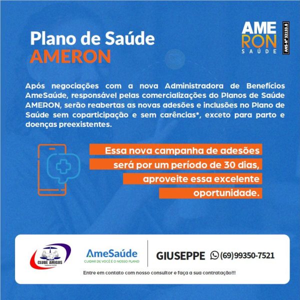 PLANO DE SAÚDE AMERON: Novas adesões liberadas!