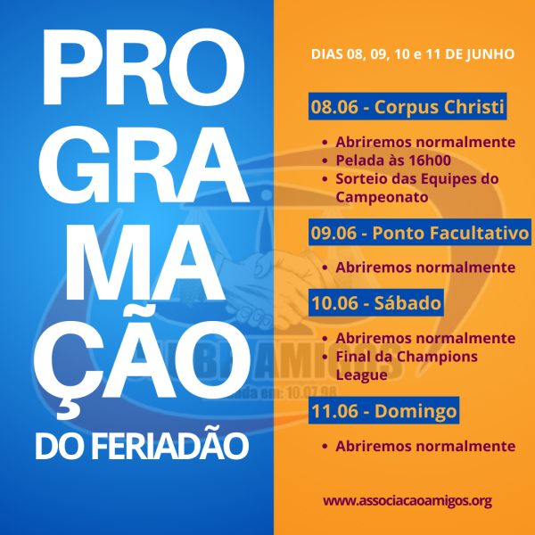 Feriado prolongado: veja nossa programação