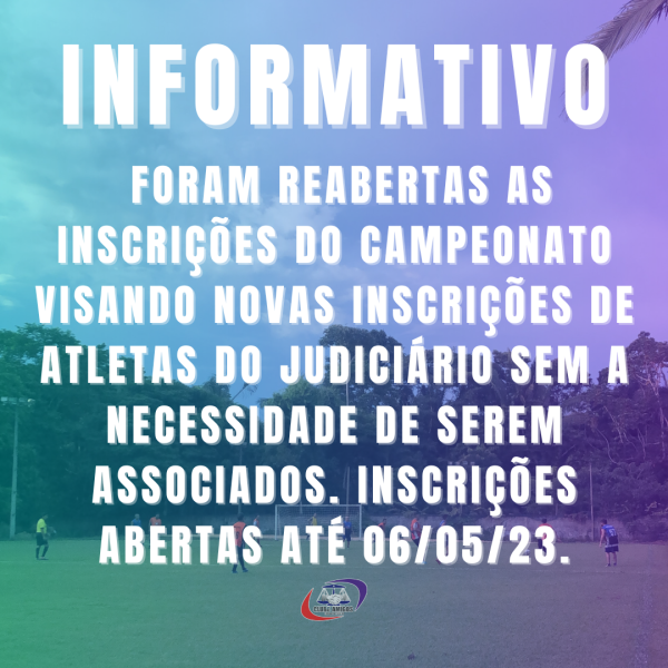 X Campeonato – Abertura para novas inscrições